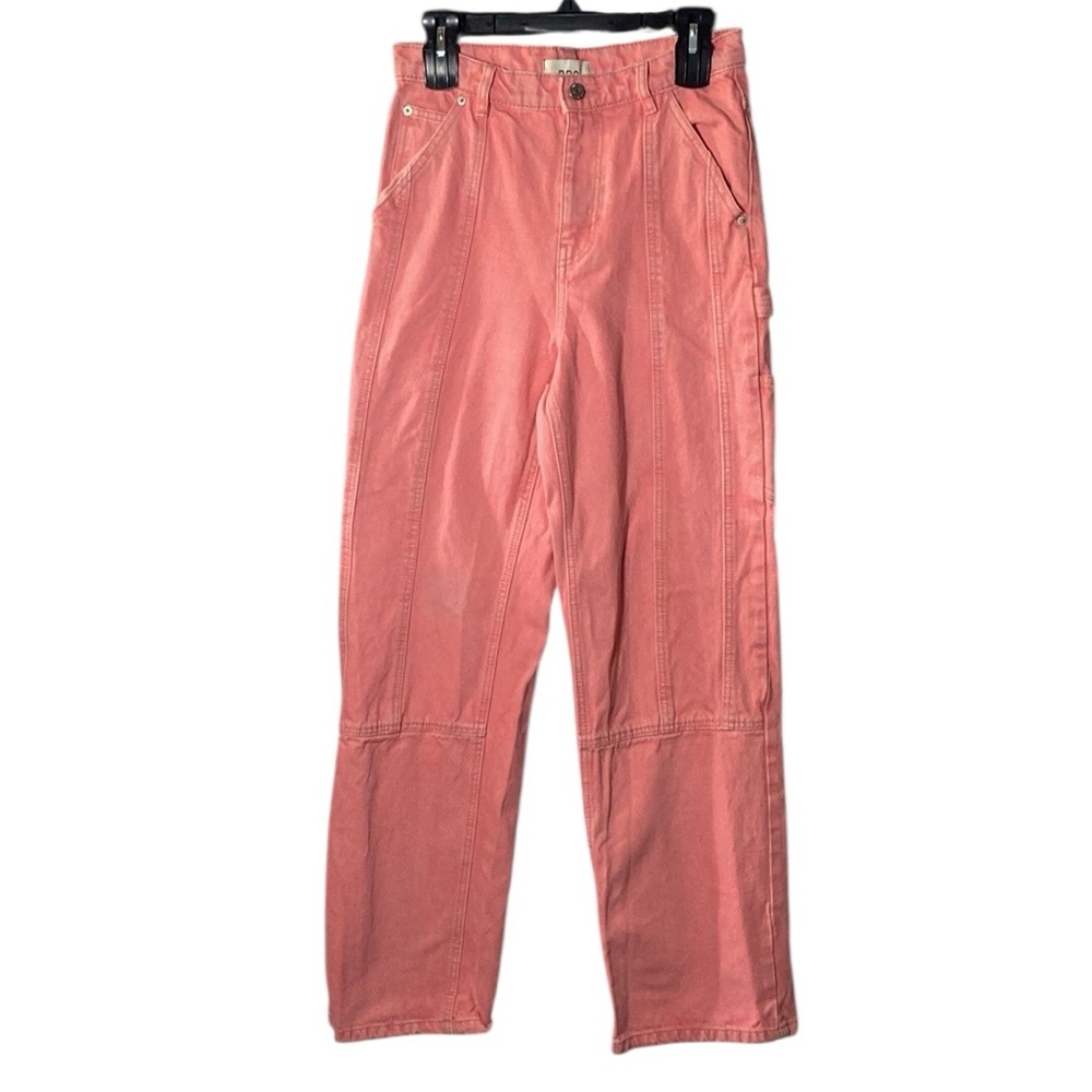 BDG High Rise Carpenter Pants Women’s 27 Pink Denim 100% Cotton Straight Leg